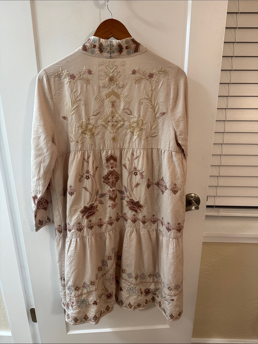 Kyla Seo Handmade Embroidered Boho Duster Jacket Cardigan Small Made in India - Picture 6 of 7